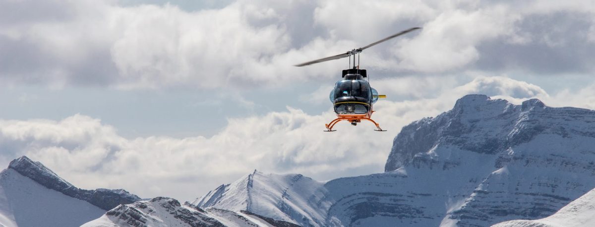 A helicopter tour over the mountains near Hinton and Jasper