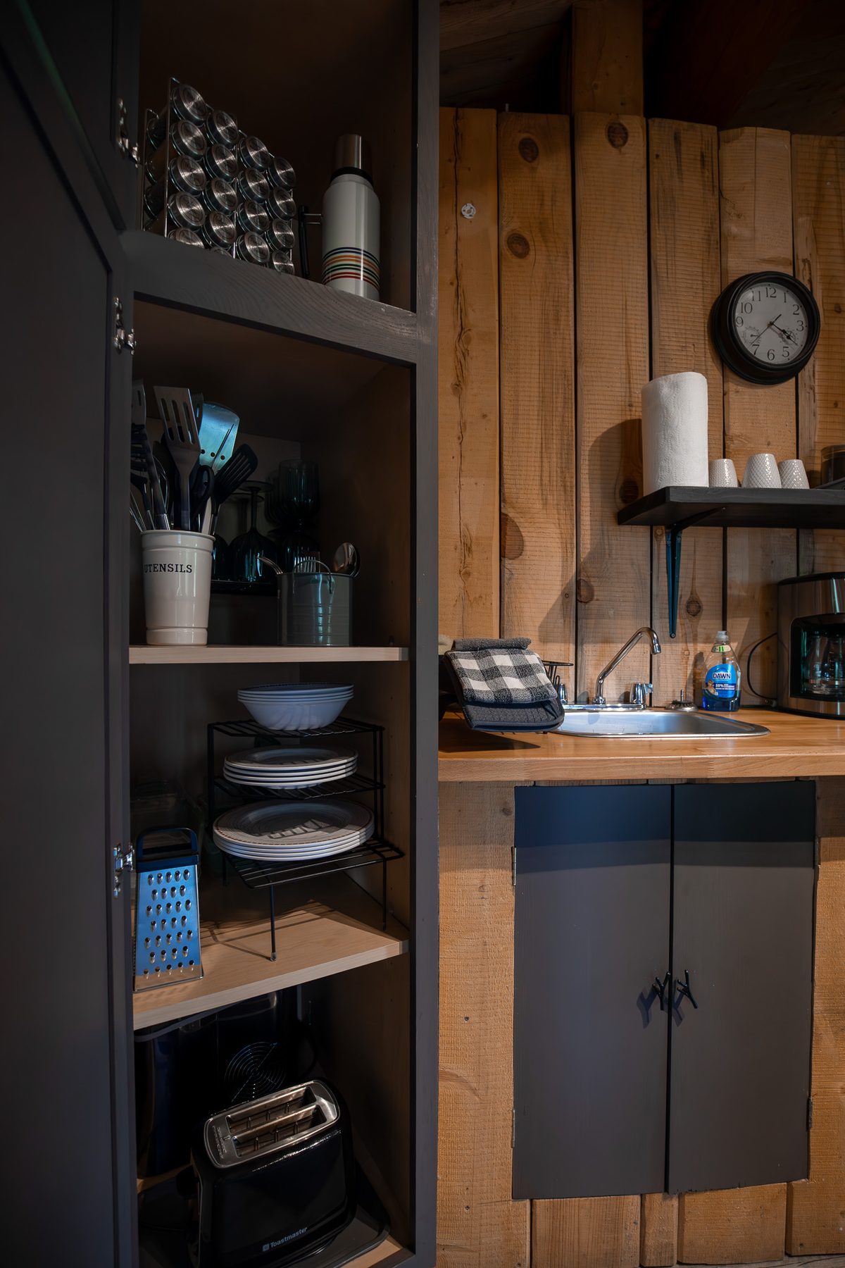 The cabin kitchenette
