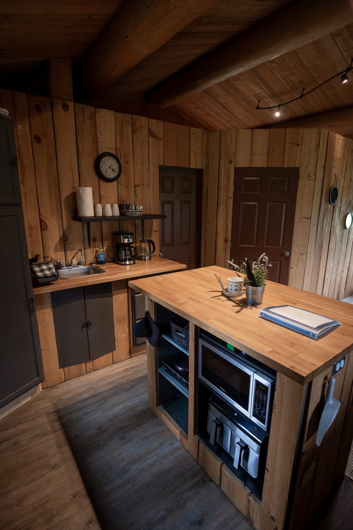 The cabin kitchenette from above