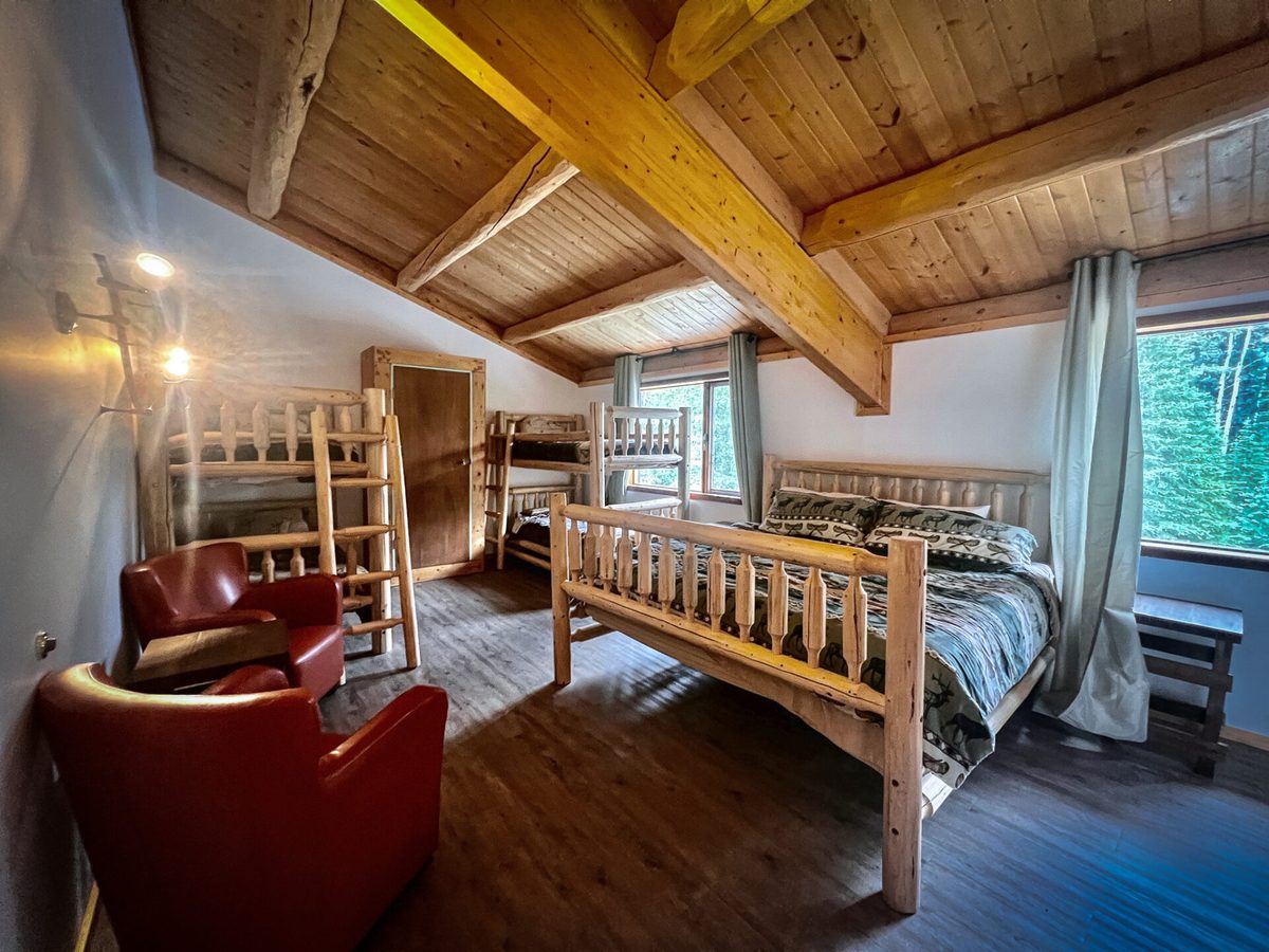 Inside the main lodge at Rock Lake Earth Lodge