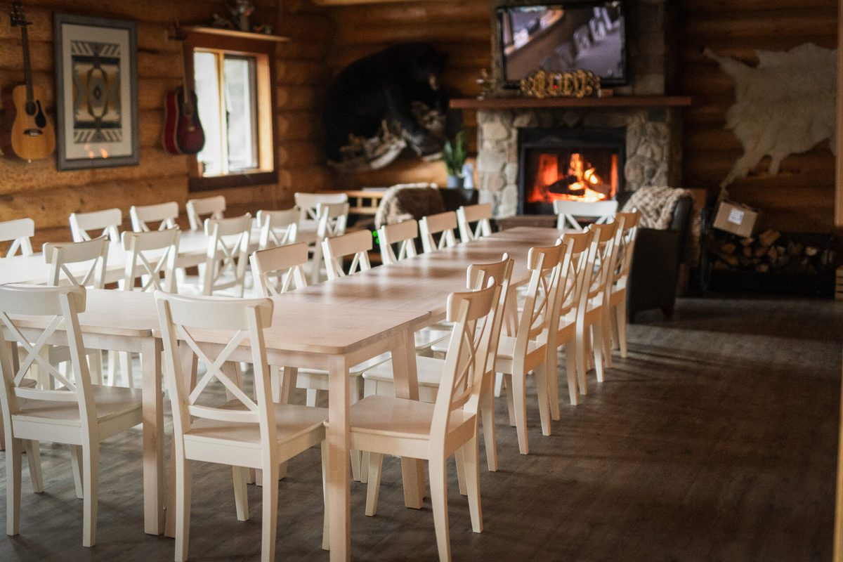 The main lodge at Rock Lake Earth Lodge