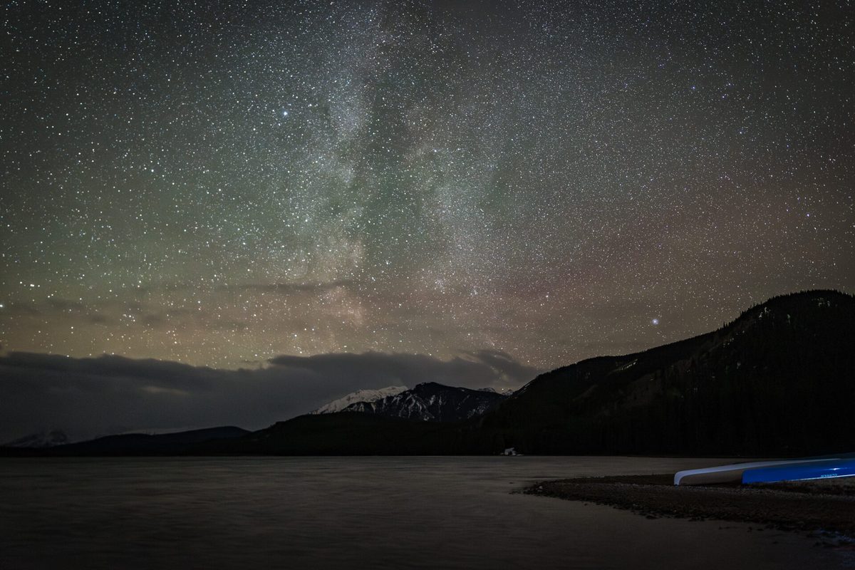 The Milky Way over Rock Lake Earth Lodge