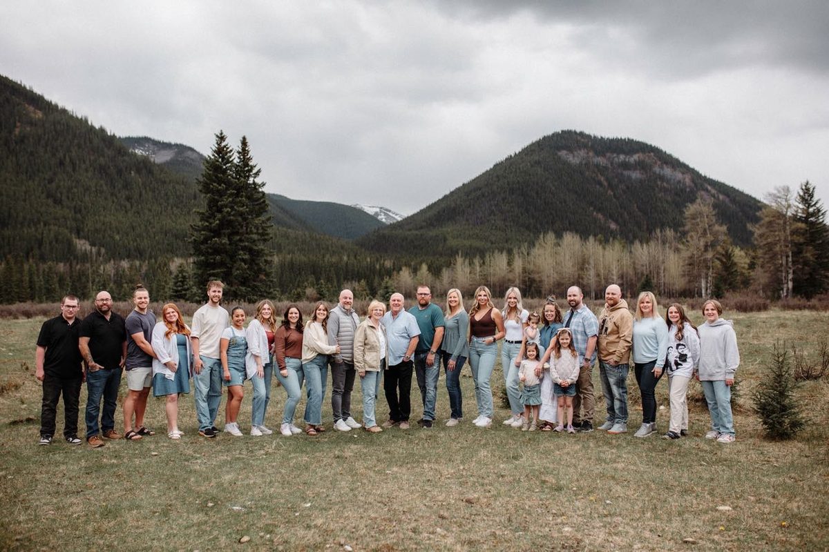 Three generations of a family together in the Rock Lake valley